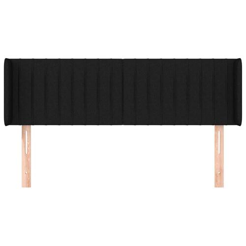 Sengegavl med kanter 147x16x78/88 cm stof sort