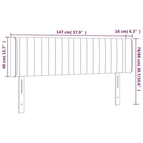 Sengegavl med kanter 147x16x78/88 cm stof sort