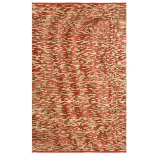 Håndlavet tæppe jute 80 x 160 cm rød og naturfarvet
