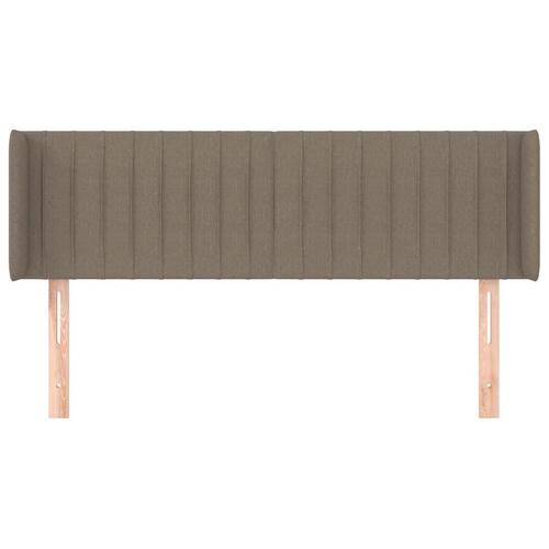 Sengegavl med kanter 147x16x78/88 cm stof gråbrun