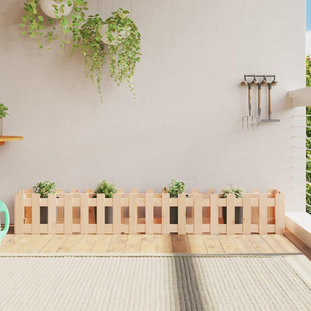 Højbed med stakitdesign 200x30x30 cm massivt fyrretræ