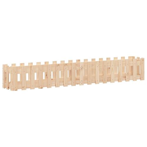 Højbed med stakitdesign 200x30x30 cm massivt fyrretræ