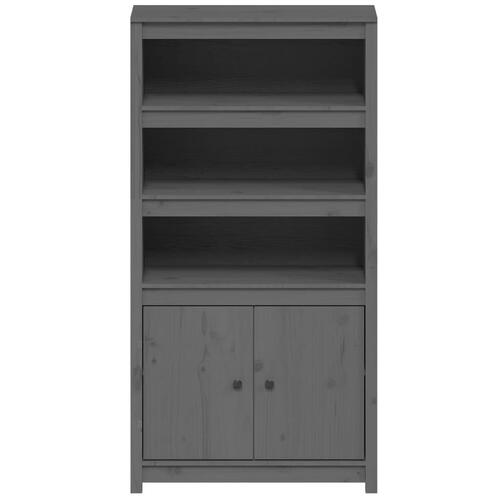 Skab 80x35x154 cm massivt fyrretræ grå