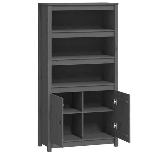 Skab 80x35x154 cm massivt fyrretræ grå