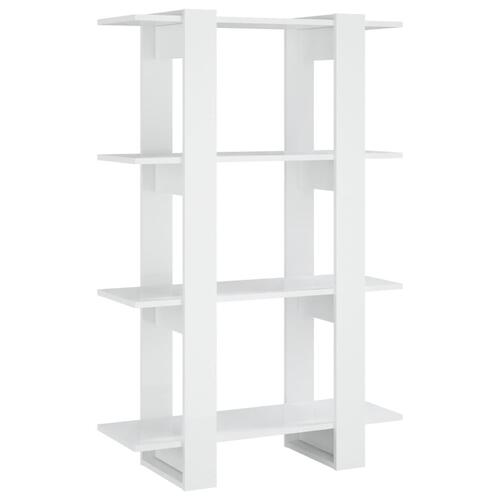 Bogskab/rumdeler 80x30x123,5 cm hvid højglans