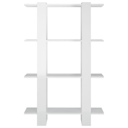 Bogskab/rumdeler 80x30x123,5 cm hvid højglans