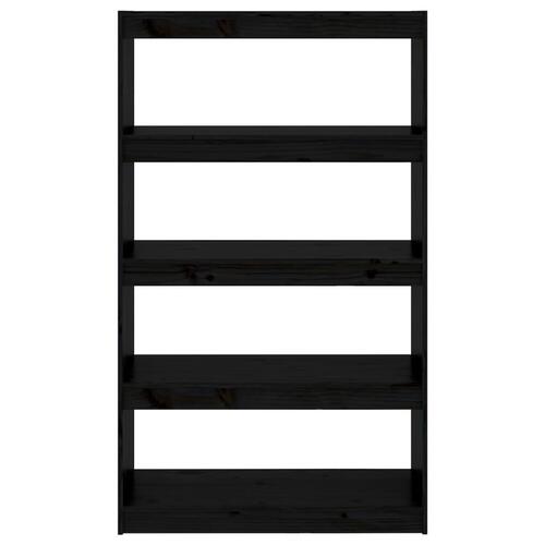 Bogreol/rumdeler 80x30x135,5cm massivt fyrretræ sort