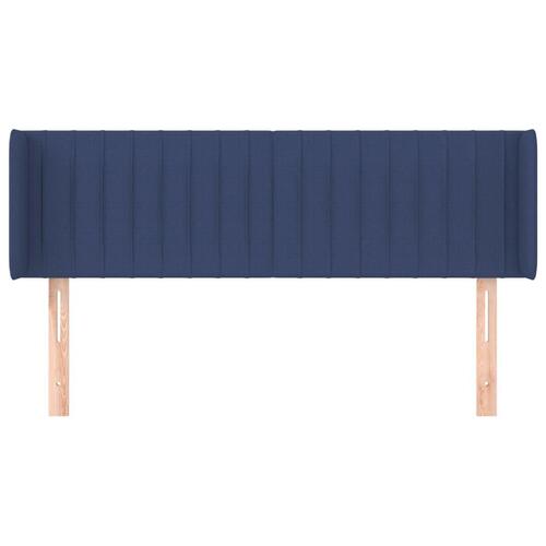 Sengegavl med kanter 147x16x78/88 cm stof blå