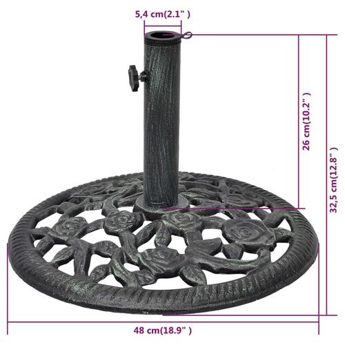 Parasolfod støbejern 12 kg 48 cm