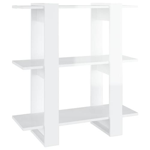 Bogskab/rumdeler 80x30x87 cm hvid højglans