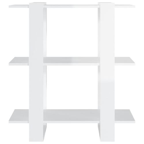 Bogskab/rumdeler 80x30x87 cm hvid højglans