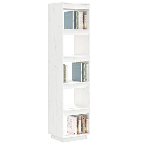 Bogreol/rumdeler 40x35x167 cm massivt fyrretræ hvid