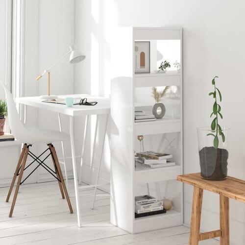 Bogskab/rumdeler 40x30x135 cm hvid højglans