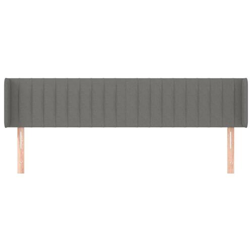 Sengegavl med kanter 163x16x78/88 cm stof mørkegrå