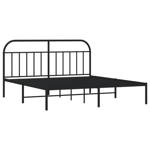 Sengeramme med sengegavl 160x200 cm metal sort