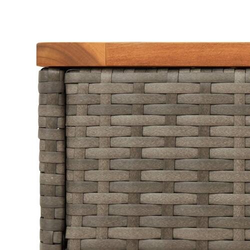 Havesidebord med trætop 58x27,5x55 cm polyrattan grå