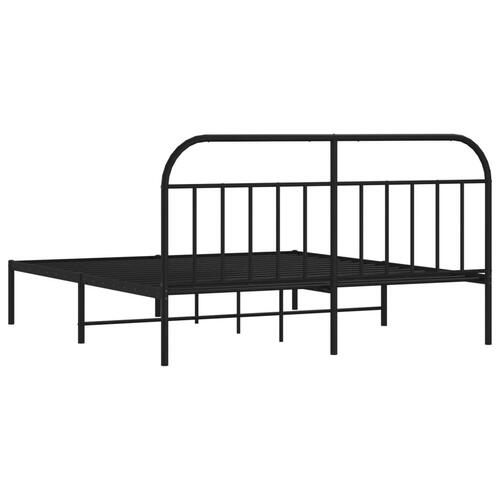 Sengeramme med sengegavl 160x200 cm metal sort