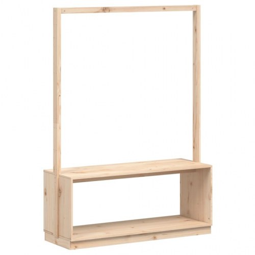 Tøjstativ med skoopbevaring 113x40x157,5 cm massivt fyr