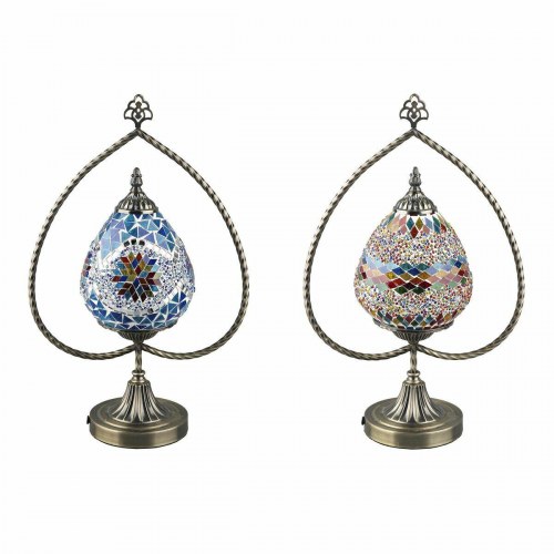 Bordlamper i mosaik, 32,5 × 16 × 47,5 cm, metal/krystal, multifarvet, E27, 220 V - sæt á 2