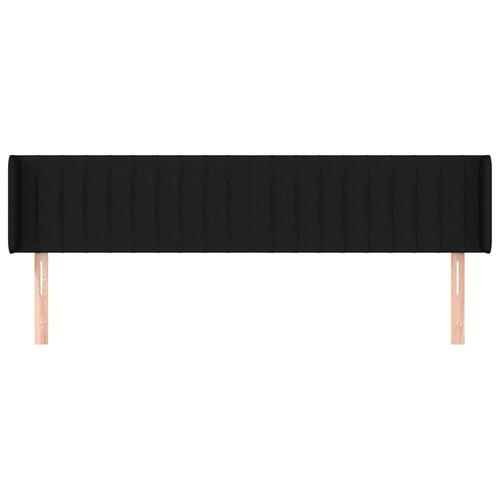 Sengegavl med kanter 163x16x78/88 cm stof sort
