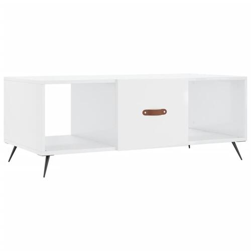 Sofabord 102x50x40 cm konstrueret træ hvid højglans