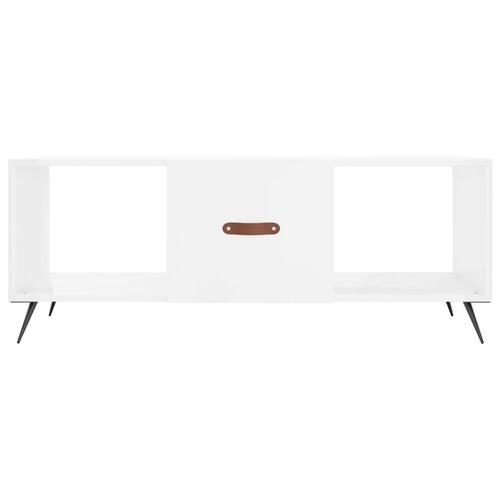 Sofabord 102x50x40 cm konstrueret træ hvid højglans