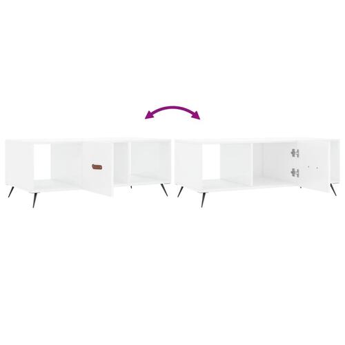 Sofabord 102x50x40 cm konstrueret træ hvid højglans