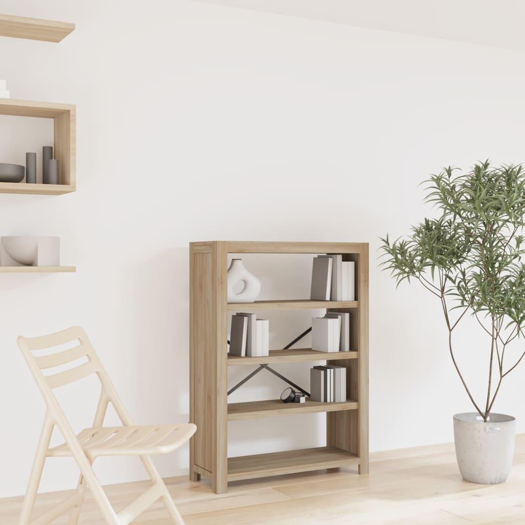 Bogreol med 4 hylder 80x30x110 cm massivt akacietræ billede