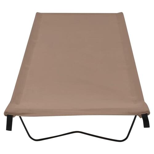 Campingseng 180x60x19 cm oxfordstof og stål gråbrun