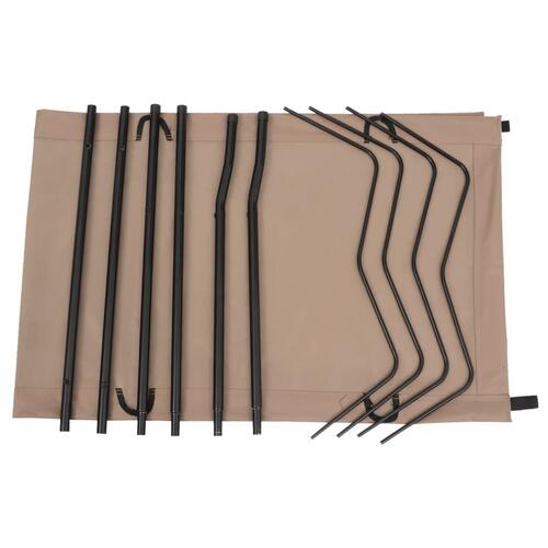 Campingseng 180x60x19 cm oxfordstof og stål gråbrun