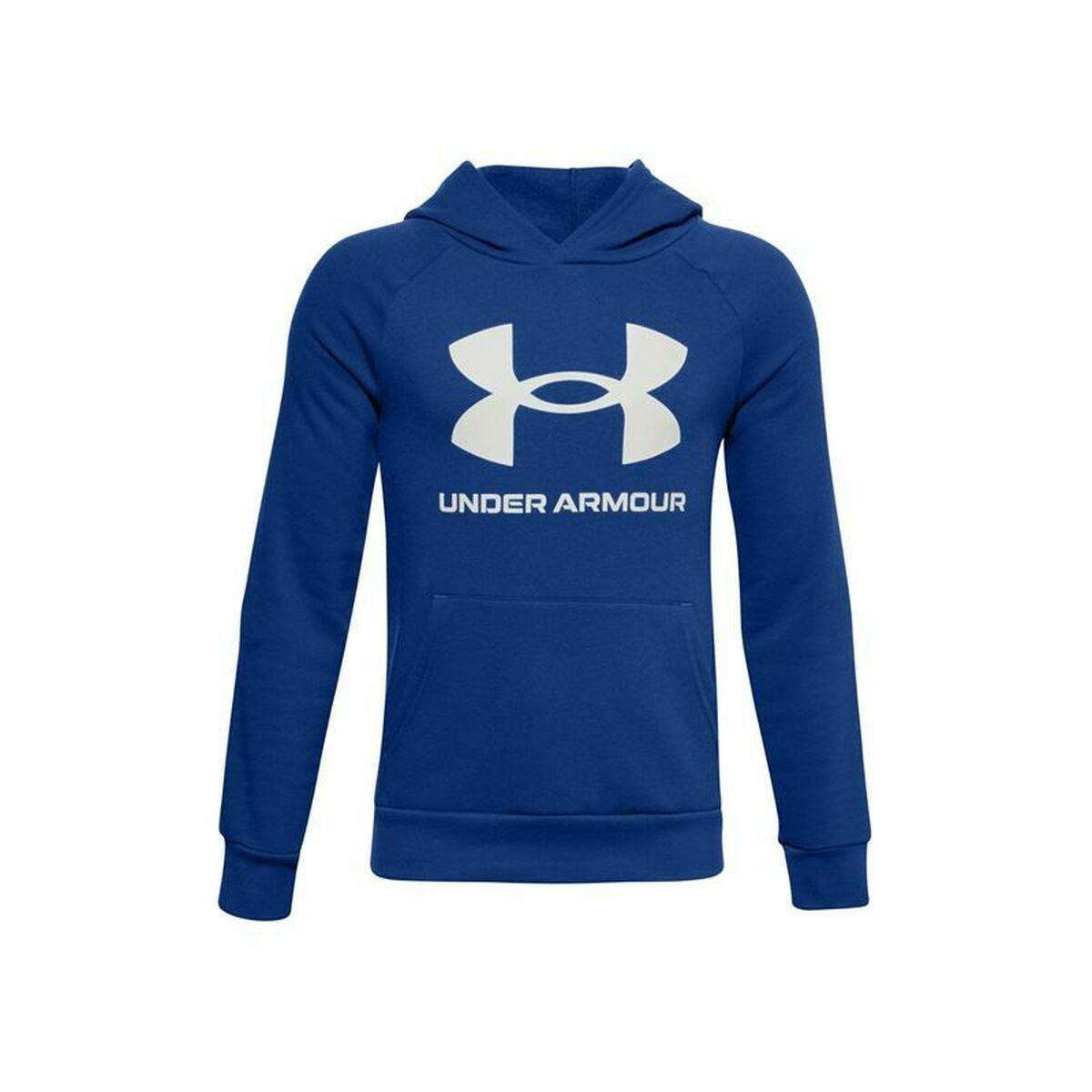 Hættetrøje til Børn Under Armour Rival Fleece Blå 7 år