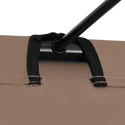 Campingseng 180x60x19 cm oxfordstof og stål gråbrun