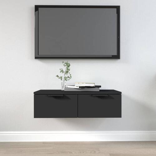 Vægskab 68x30x20 cm konstrueret træ sort