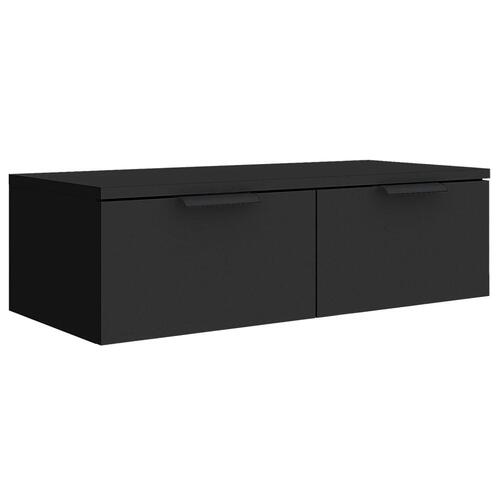 Vægskab 68x30x20 cm konstrueret træ sort