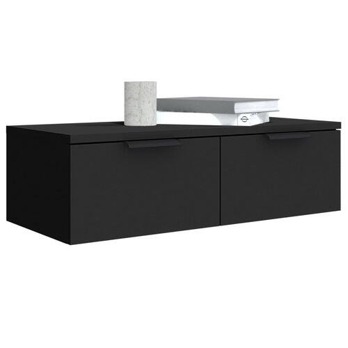 Vægskab 68x30x20 cm konstrueret træ sort