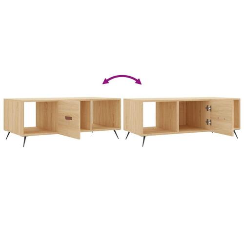 Sofabord 102x50x40 cm konstrueret træ sonoma-eg