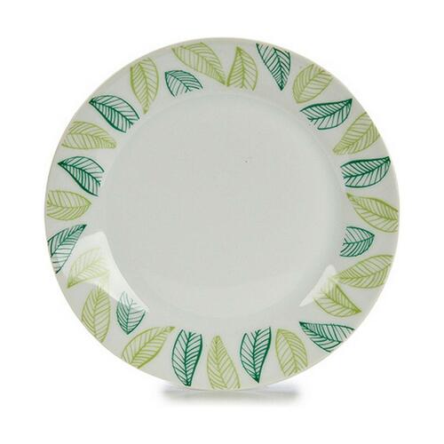 Desserttallerken Ark Hvid Grøn Ø 19 cm Porcelæn (10 enheder)