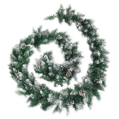 Juleguirlande med LED-lys 2,7 m PVC grøn