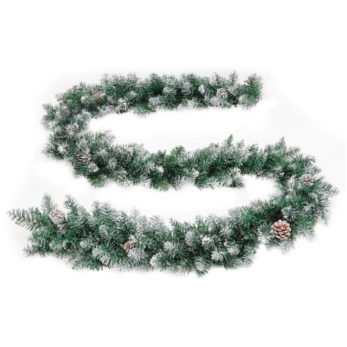 Juleguirlande med LED-lys 2,7 m PVC grøn