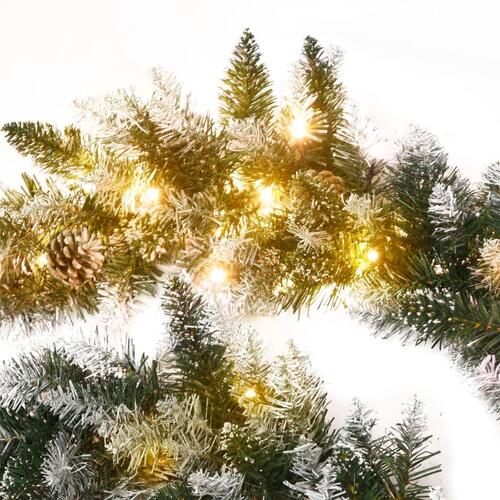 Juleguirlande med LED-lys 2,7 m PVC grøn