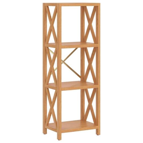 Reol med 4 hylder 40x30x112 cm massivt egetræ