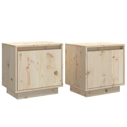 Sengeborde 2 stk. 40x30x40 cm massivt fyrretræ