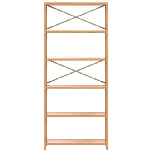 Reol med 6 hylder 80x30x181 cm massivt egetræ