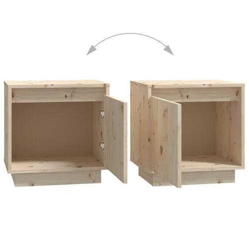 Sengeborde 2 stk. 40x30x40 cm massivt fyrretræ