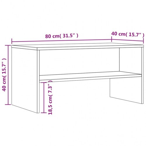 Tv-bord i konstrueret træ 80×40×40 cm - røget egetræsfarve