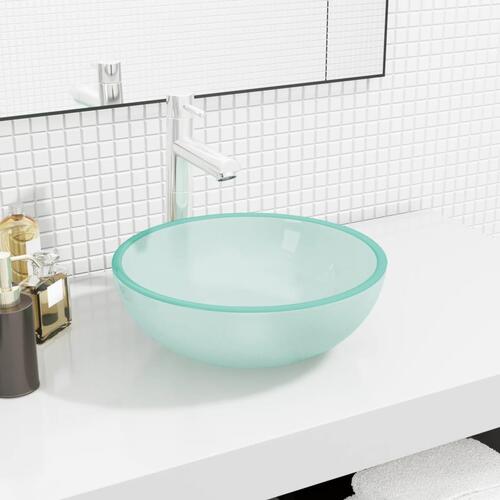 Håndvask 35x12 cm hærdet glas matteret