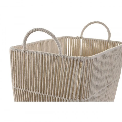 Kurvesæt - beige metal og bomuld, 3 dele