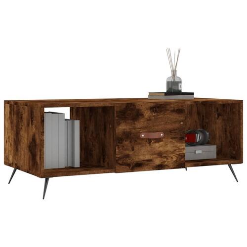 Sofabord 102x50x40 cm konstrueret træ røget egetræsfarve