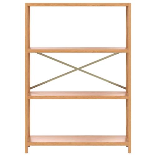 Reol med 4 hylder 80x30x112 cm massivt egetræ