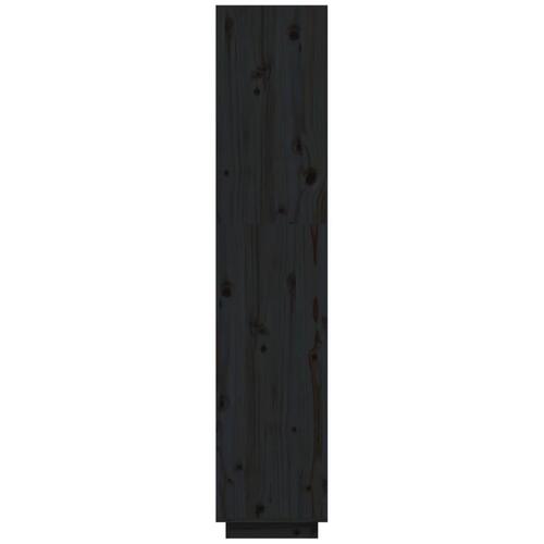 Bogreol/rumdeler 40x35x167 cm massivt fyrretræ sort